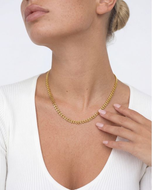 Elk & Bloom Metallic 14K Leaf Chain Choker Necklace