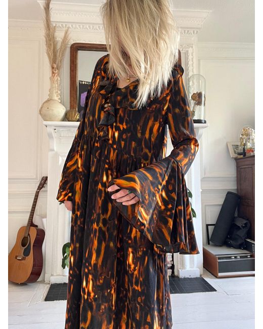 Klements Brown Morhav Silk Dress