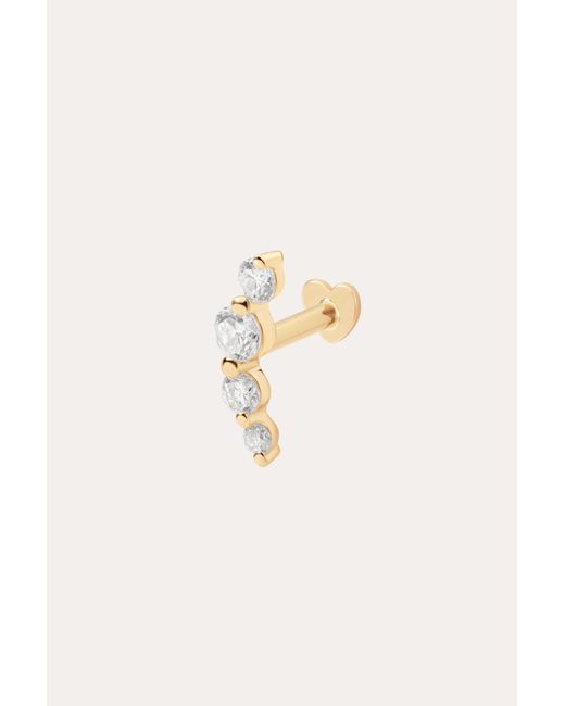 Vanhi Metallic 14K Solid Lab-Grown Diamond Curved Flat Back Stud