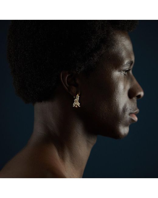 Kasun White Pearl Droplet Hoop Earrings