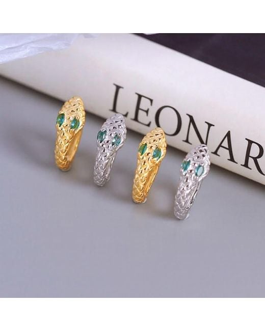 Angel Barocco Blue Small & Dainty Snake Hoops Earrings