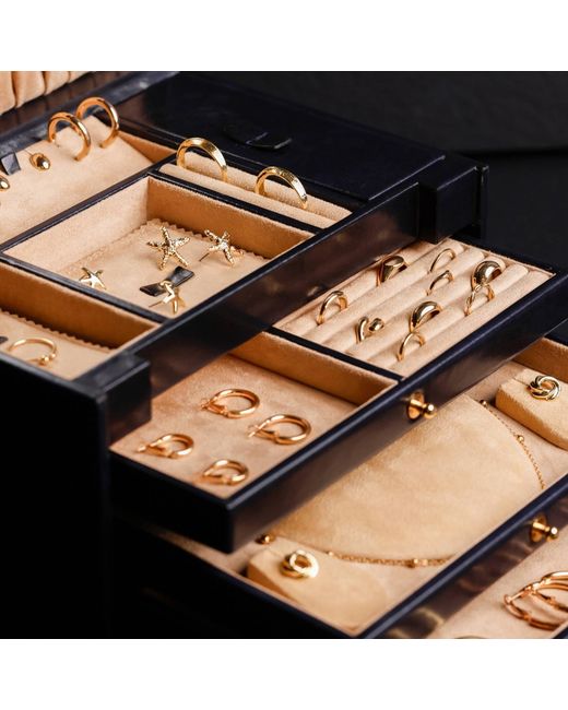Time Resistance Blue Leather Jewelry Box For