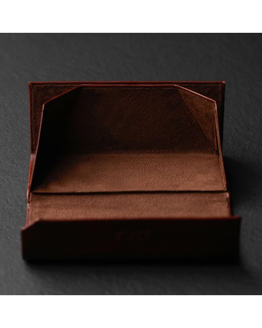 Time Resistance Brown Foldable Leather Glasses Case for men