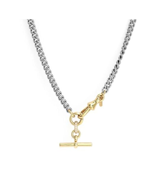 Hye Jane Jewelry Metallic Two-Tone Jett T-Bar Chain Necklace