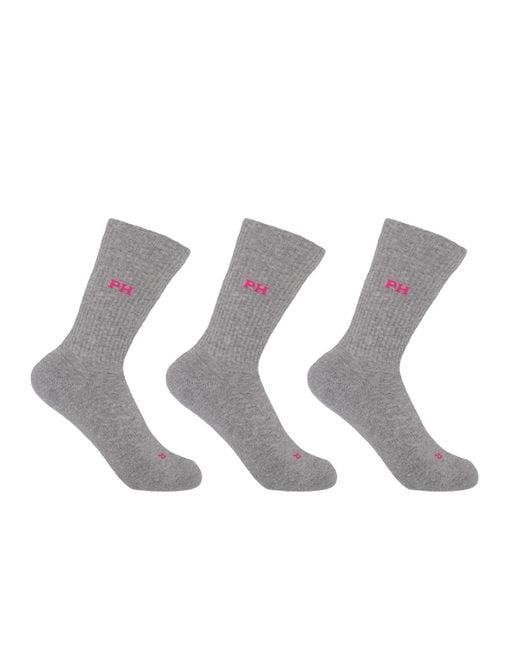 Peper Harow - Made in England Gray Three Pack Recycled Sport Socks –