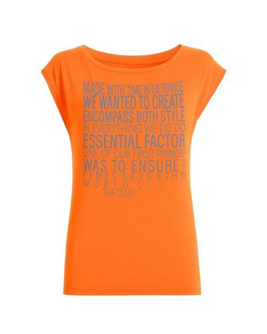 Conquista Orange Sleeveless Print Top