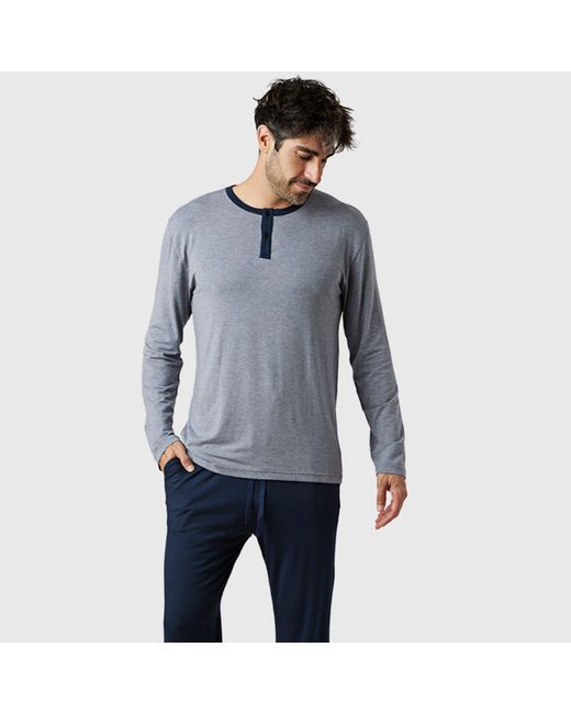 Zd - Zero Defects Blue Long Modal Pyjamas Italy for men