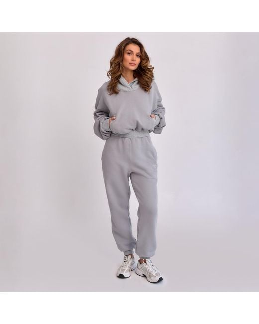 Mandragora Gray Cotton Sweatpants With Jacquard Detailing
