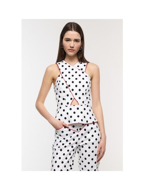 Mirimalist White Aura Polka Dot Bustier