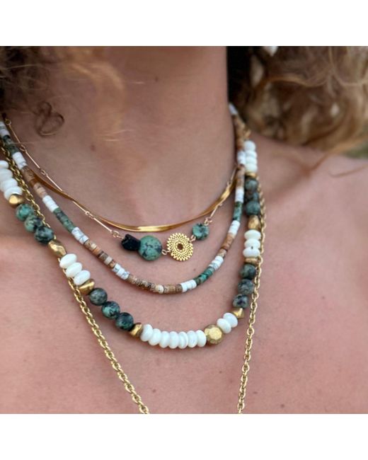Rachel Nathan Metallic African & Mother Of Pearl Necklace
