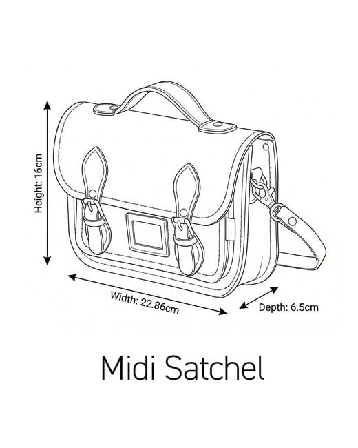 Zatchels Blue Floral Lined Leather Midi Satchel