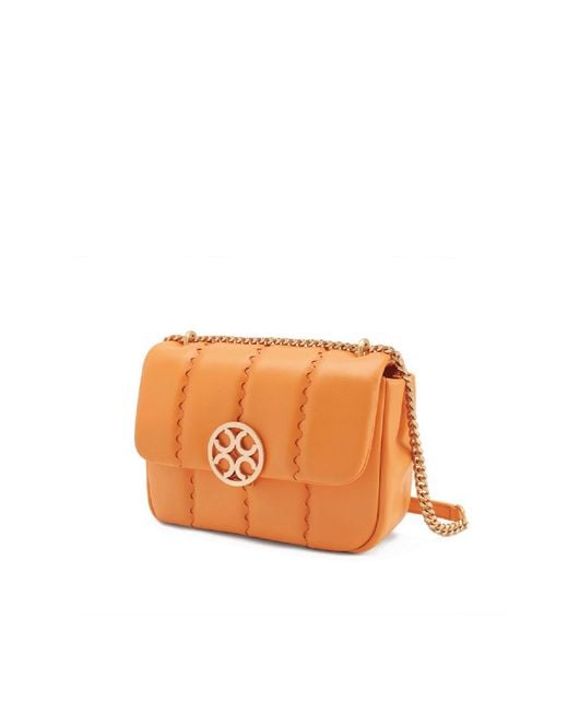 Orange Cube Orange Square Stitch Flap Bag