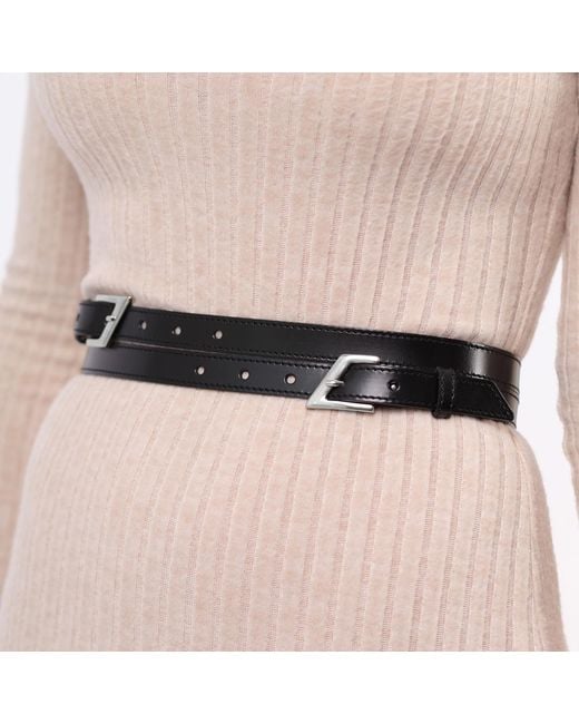 Haute Cuir Black Divergent Leather Waist Belt