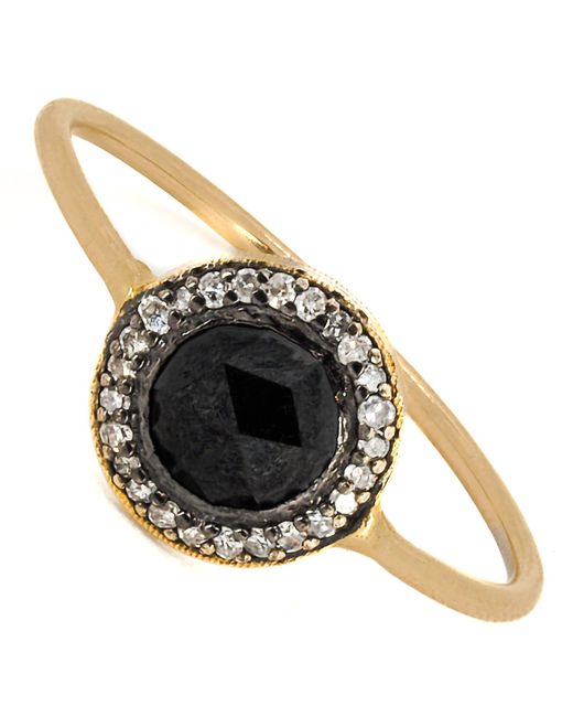 Ebru Jewelry Black Rose Cut Diamonds Solid Gold Fine Ring
