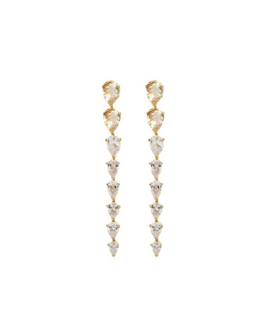 SALLY SKOUFIS Metallic Pure Drop Earrings With Rutile & Made Cz Diamond Stimulant