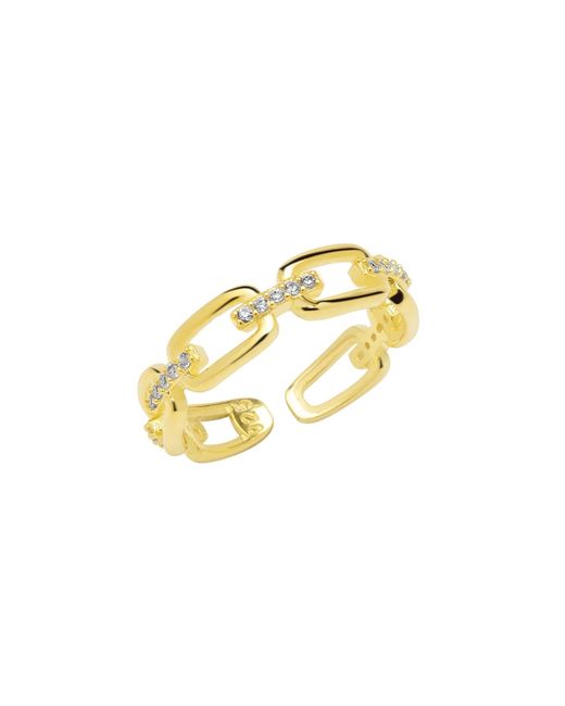 Spero London Metallic Sterling Pave Chain Ring