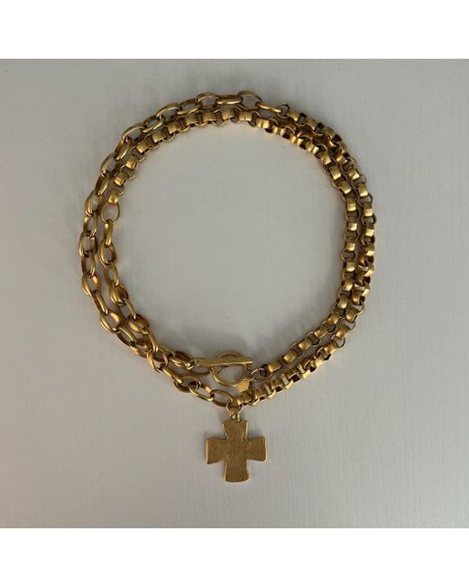 Sccollection Metallic Madonna Chunky Cross Necklace
