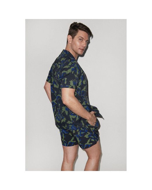 Playaluxe Green Botanical Cabana Shirt for men