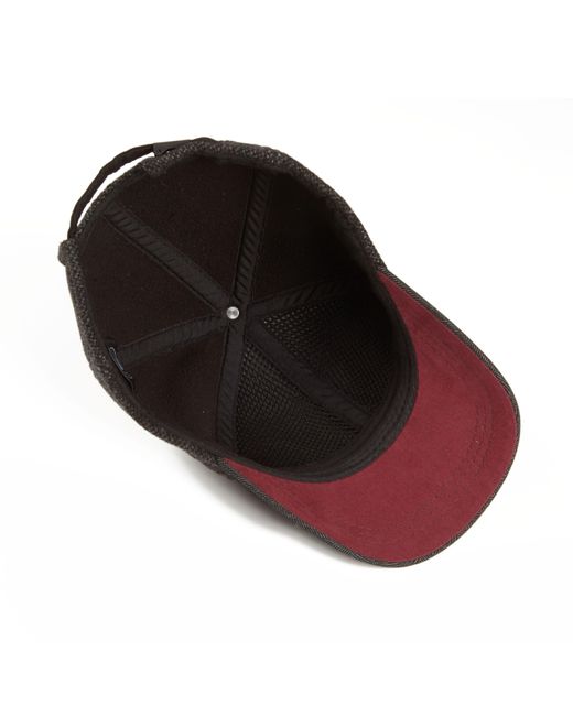 Dasmarca Hats Gray Johnny Burgundy Wool Baseball Cap for men