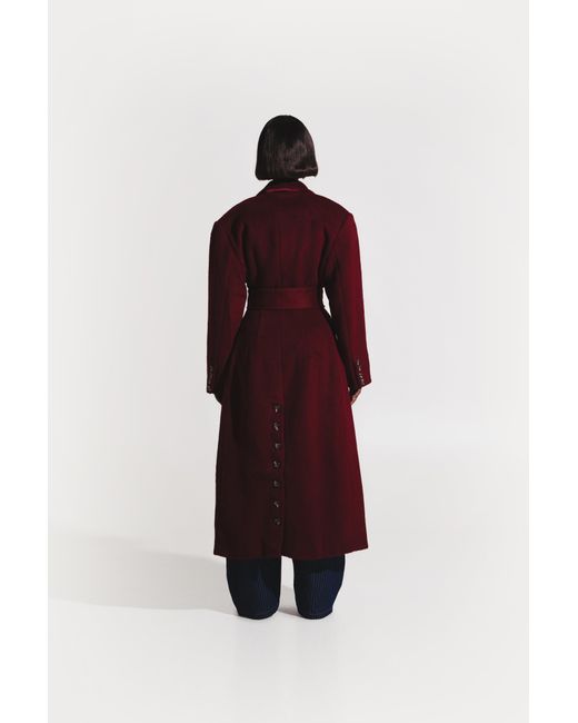Ofuure Purple Iman Wool Long Jacket