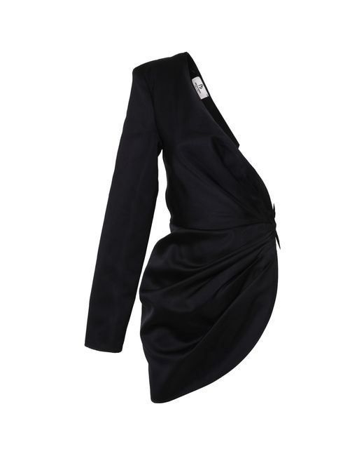 Brenda Agradi Black One-Shoulder Evening Party Mini Dress