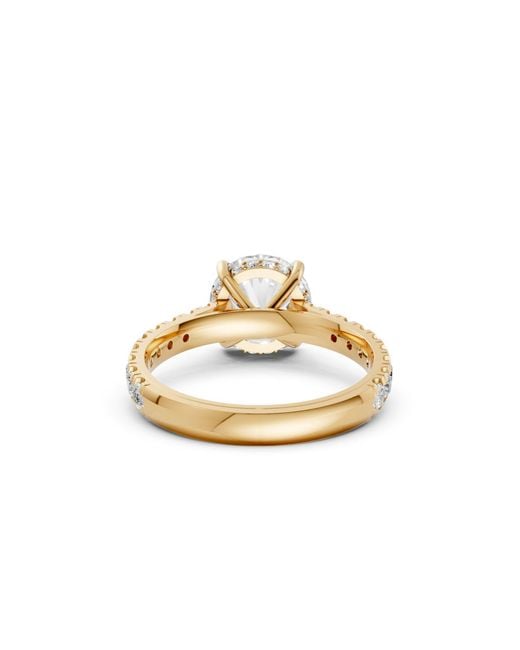Aya Fine Jewelry Metallic 3 Carat Round Lab Grown Diamond Hidden Halo Engagement Ring