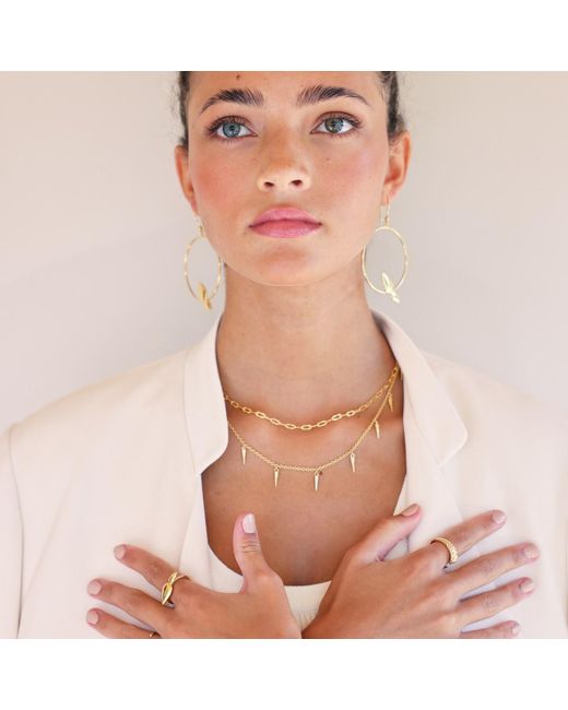 Linda Fiore Metallic Horn Necklace Vermeil