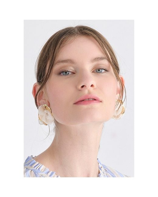 Paisie Pink Chiffon Bloom Earrings