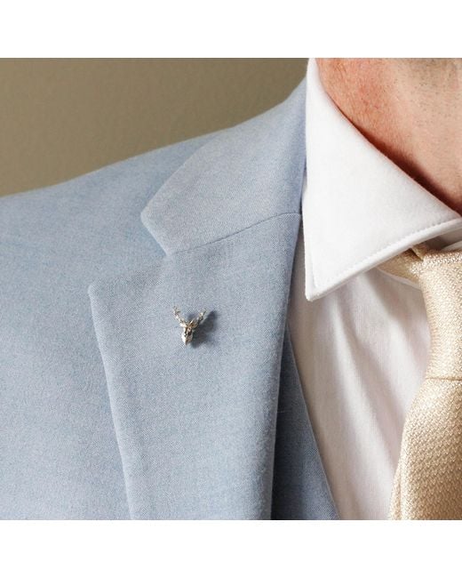 Lee Renee Metallic Stag Lapel Pin – for men
