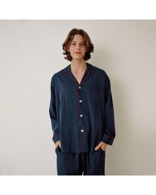 Luna Luz Blue Helen Cotton Long-Sleeve Pajama Set for men
