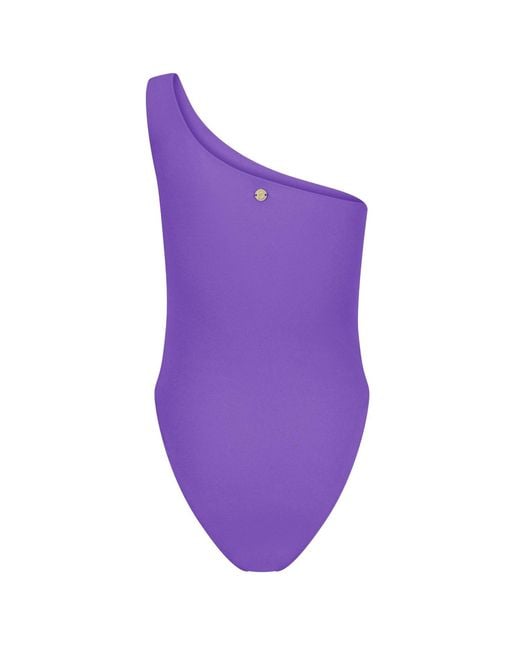 Blake Swimwear Purple Wave One Shoulder Swimsuit