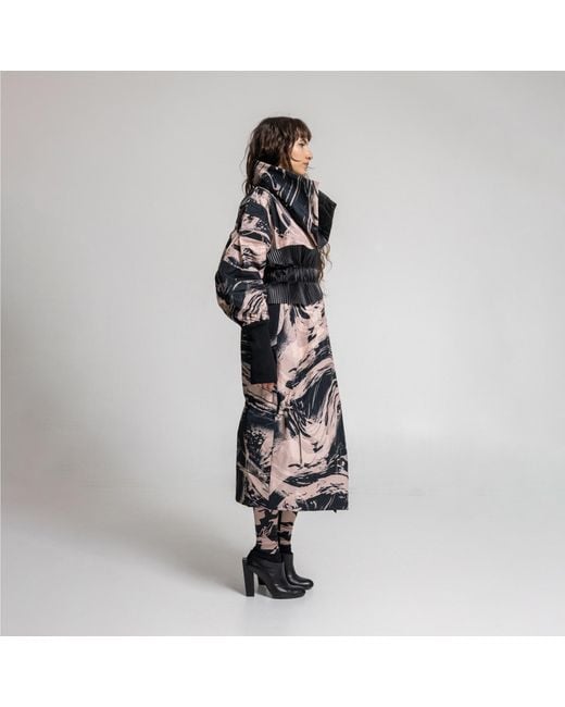 ARTISTA Multicolor Amber Printed Maxi Coat With Onix Belt