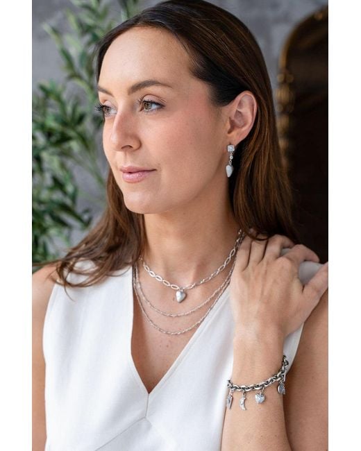 Loni Paul Jewelry Gray Heart Dangle Earrings