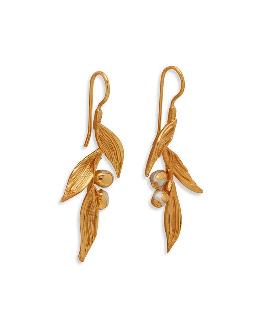 Dhwani Bansal Metallic Haya Earrings With Baroque Pearls