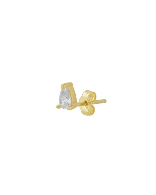 Spero London Metallic 14Ct Solid Handcrafted Pear Stud Single Earring
