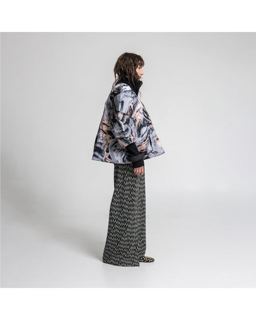 ARTISTA Black Queeny Peach Puffy Printed Jacket
