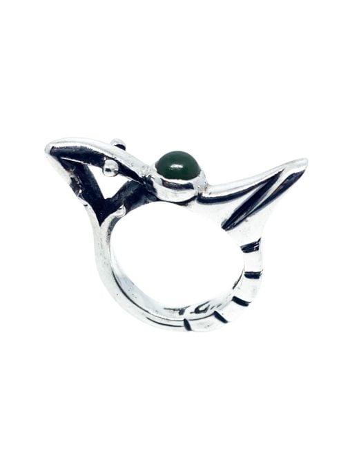 Tg-Jewellery by Tamara Gervasio Blue The Bird Round Jade Cabochon Sterling