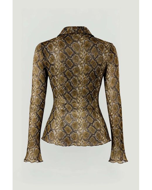 Nocturne Green Snake Print Shirt