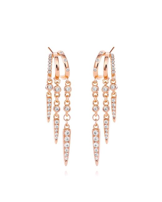 Aaria London Metallic Rio Stacked Triple Hoop Illusion Earrings