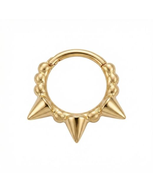 Zahav Jewelry Metallic 14K Solid 18G 8Mm Spiked Clicker Hoop