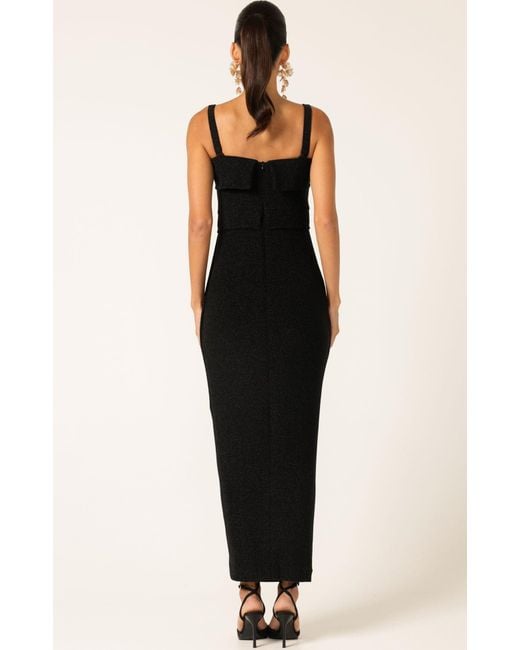 SACHA DRAKE Black Merle Strapless Maxi Dress