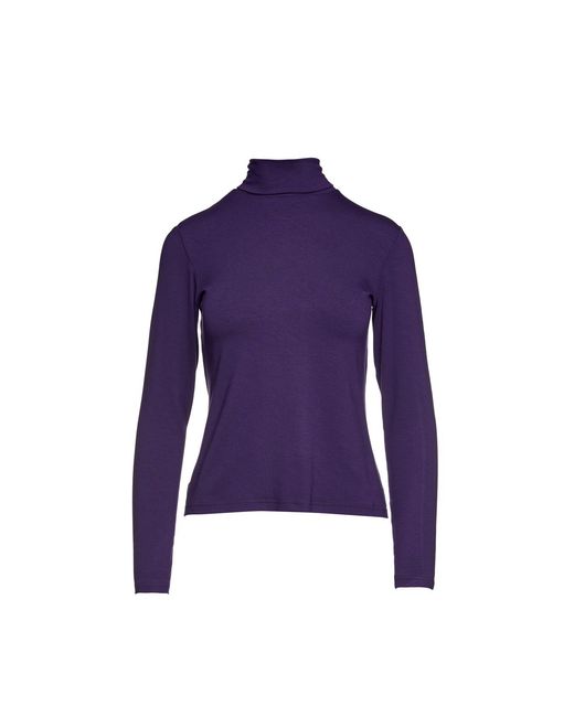 Conquista Purple Long Sleeve Polo Neck Jumper