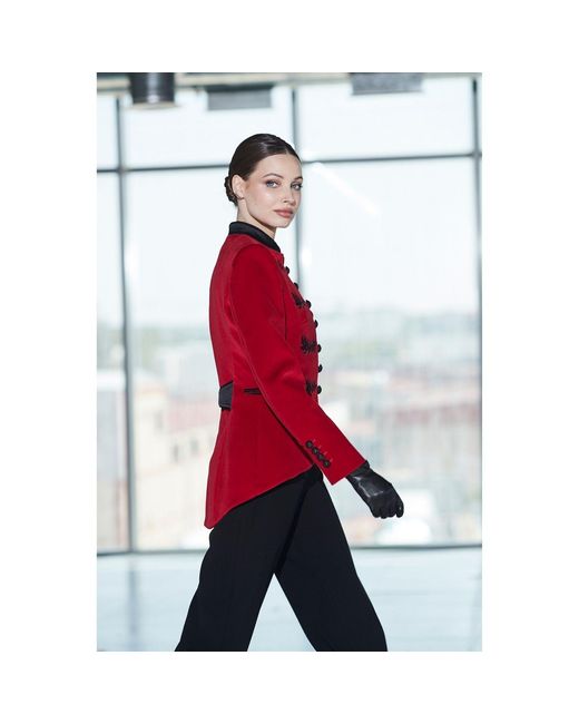The Extreme Collection Embroidered Blazer With Mandarin Collar