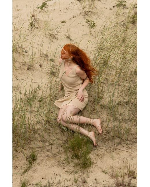 SALANIDA Natural Neutrals Mare 100% Linen Tank Top Sand