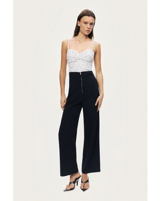 Nocturne Black High-Waist Wide-Leg Pants