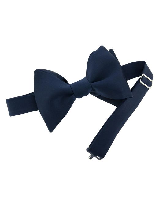LE COLONEL Blue Silk Classic Bow Tie for men