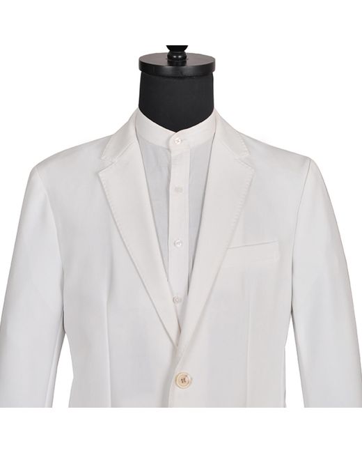 DAVID WEJ White Ashford Relaxed Single Breasted Blazer – for men