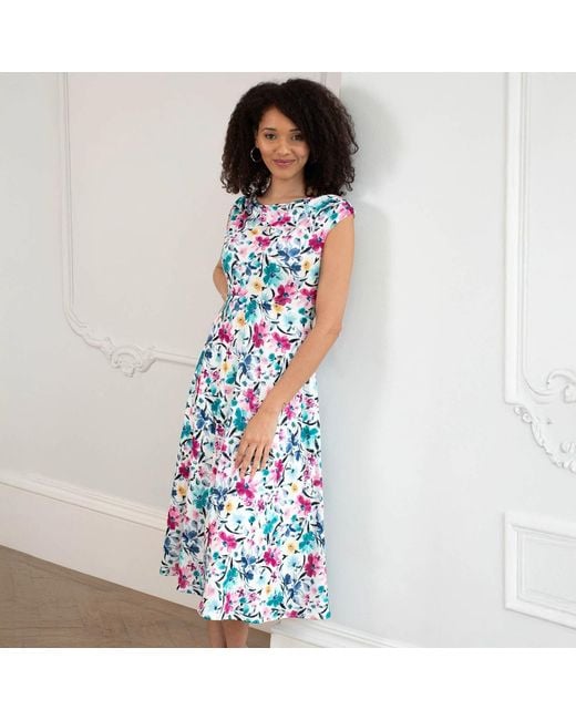 Alie Street London Blue Darcie Cowl Neck Dress