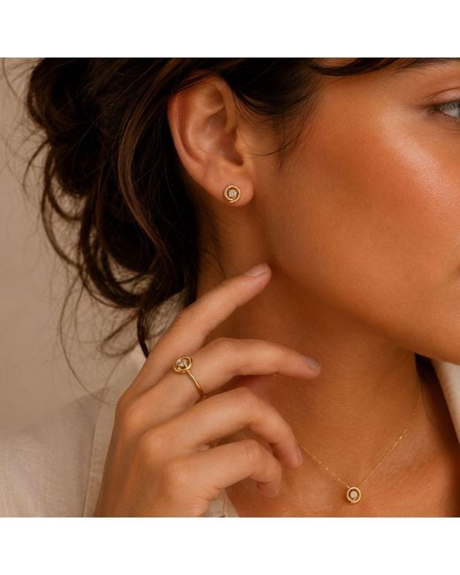 Lily Flo Jewellery Metallic Destined, Somehow Diamond Stud Earrings