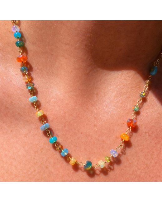 Native Gem Metallic Neon Opal Necklace